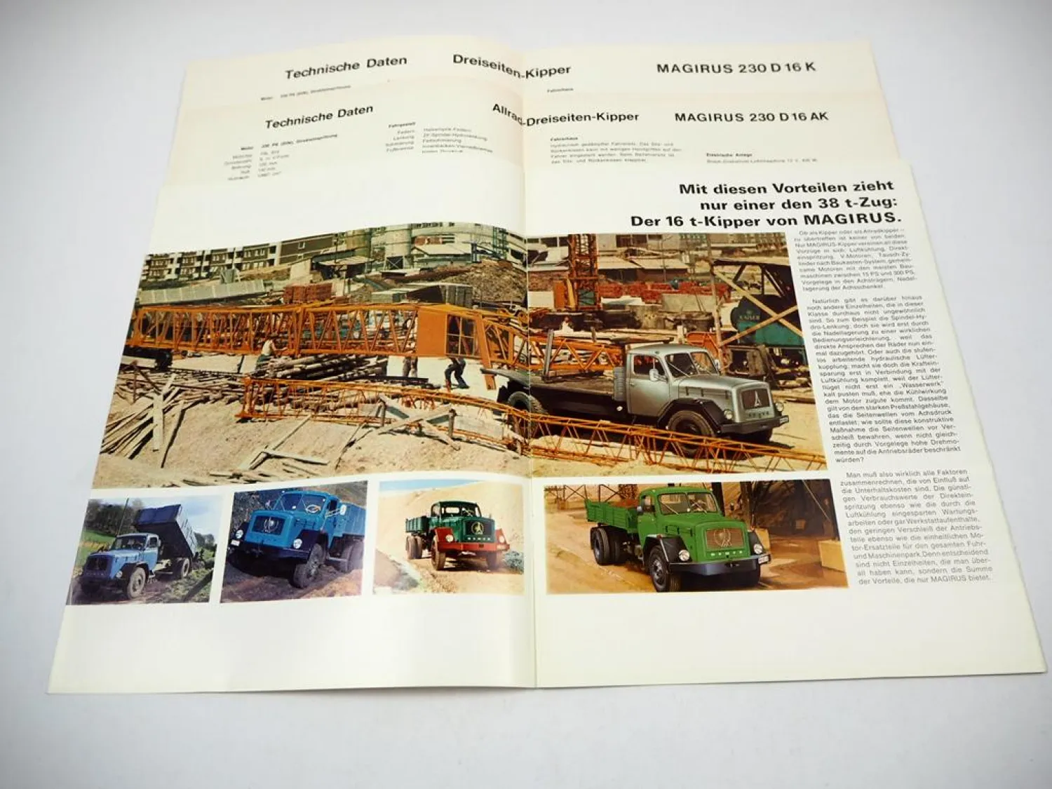Magirus Deutz 230 D 16 K AK LKW Prospekt Technische Daten 09/1967