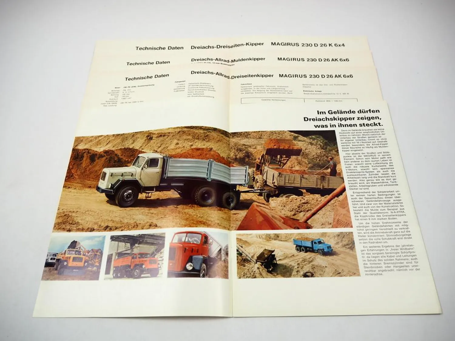 Magirus Deutz 230 D 26 K 6x4 AK 6x6 LKW Prospekt & Technische Daten 09/1967