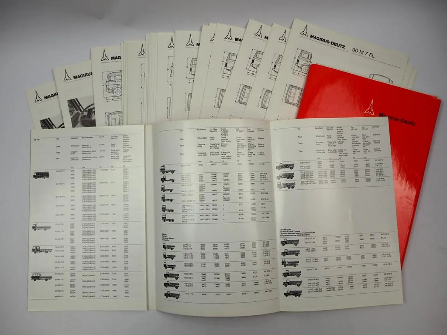 Magirus Deutz 90 130 160 170 256 310 320 M LKW 31x Prospekt Programmübersicht