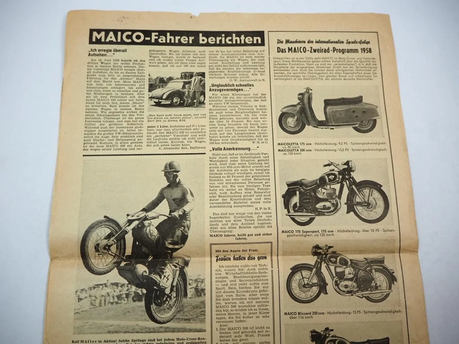 Maico Motor Magazin Werkszeitschrift ca. 1958 Motorrad PKW Maiko 500 Pfäffingen