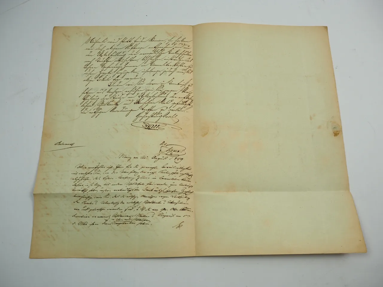 Mainz Großherzogliche Bürgermeisterei 1839 Urkunde Schriftstück