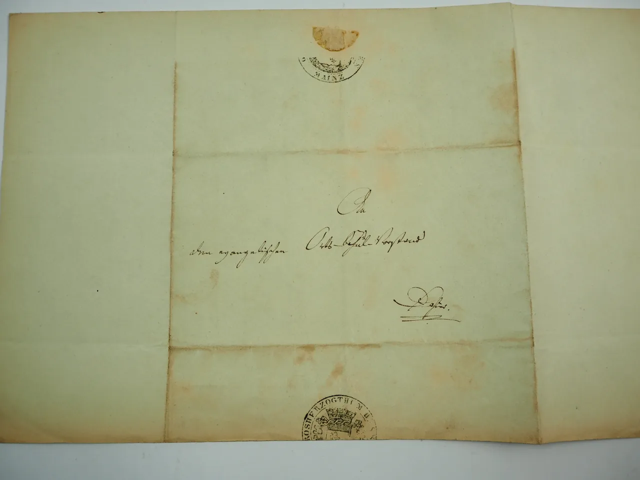 Mainz Großherzogliche Bürgermeisterei 1839 Urkunde Schriftstück