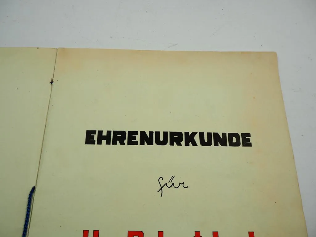 Mainzer Hofkapelle Ehrenurkunde zum 70. Geburtstag 1961 M.C.V. Mainz Karneval