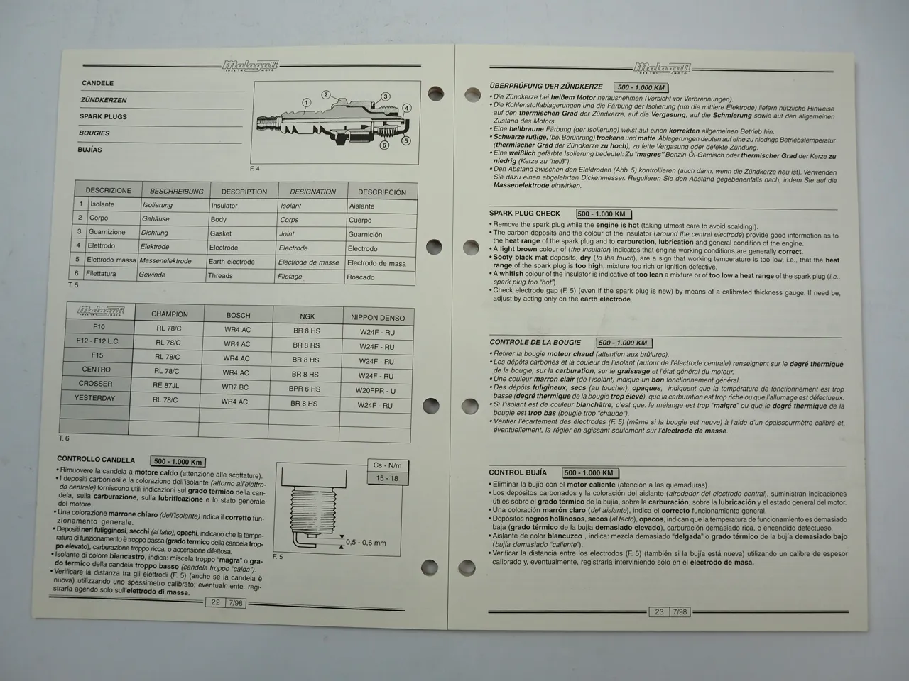 Malaguti F10 F12 F15 Centro Crosser Yesterday Wartungshandbuch Fehlersuche 1998