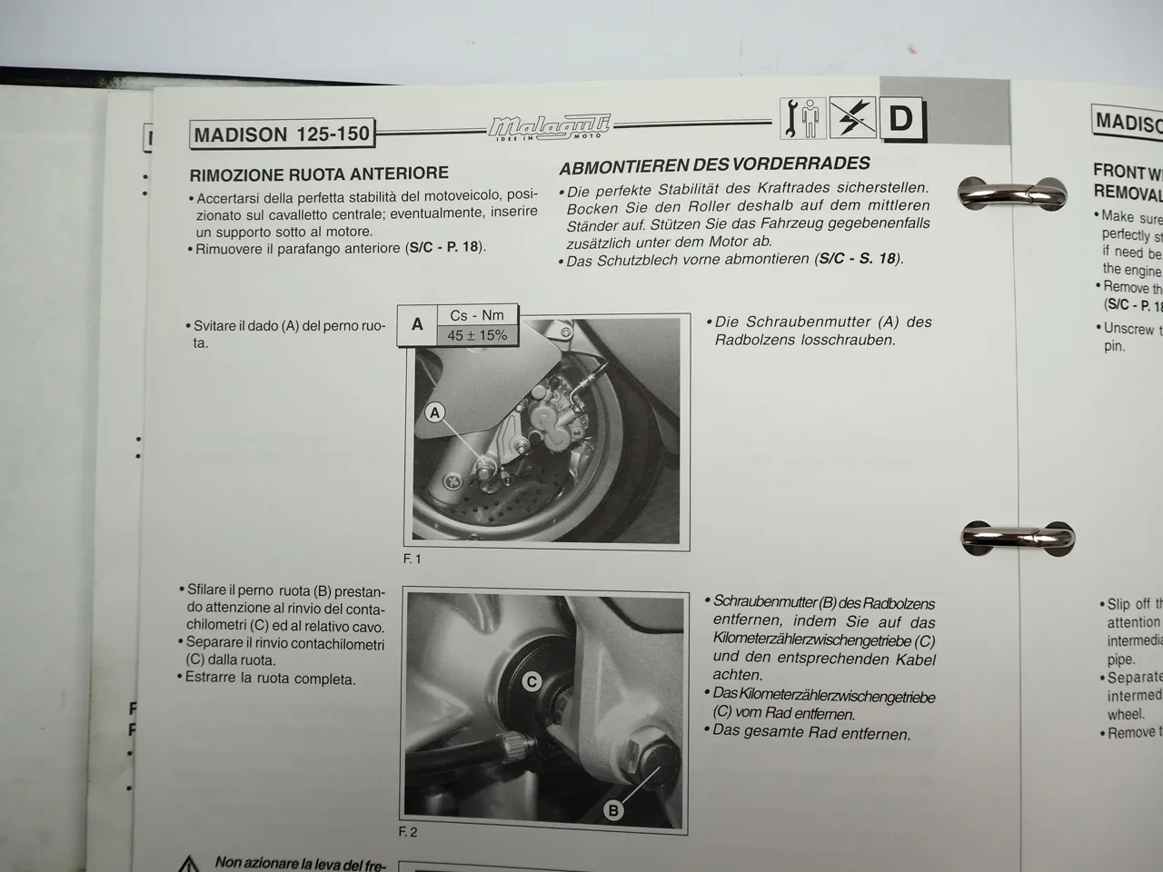 Malaguti Madison 125 150 Motorrad Werkstatthandbuch Manuale dofficina 1999