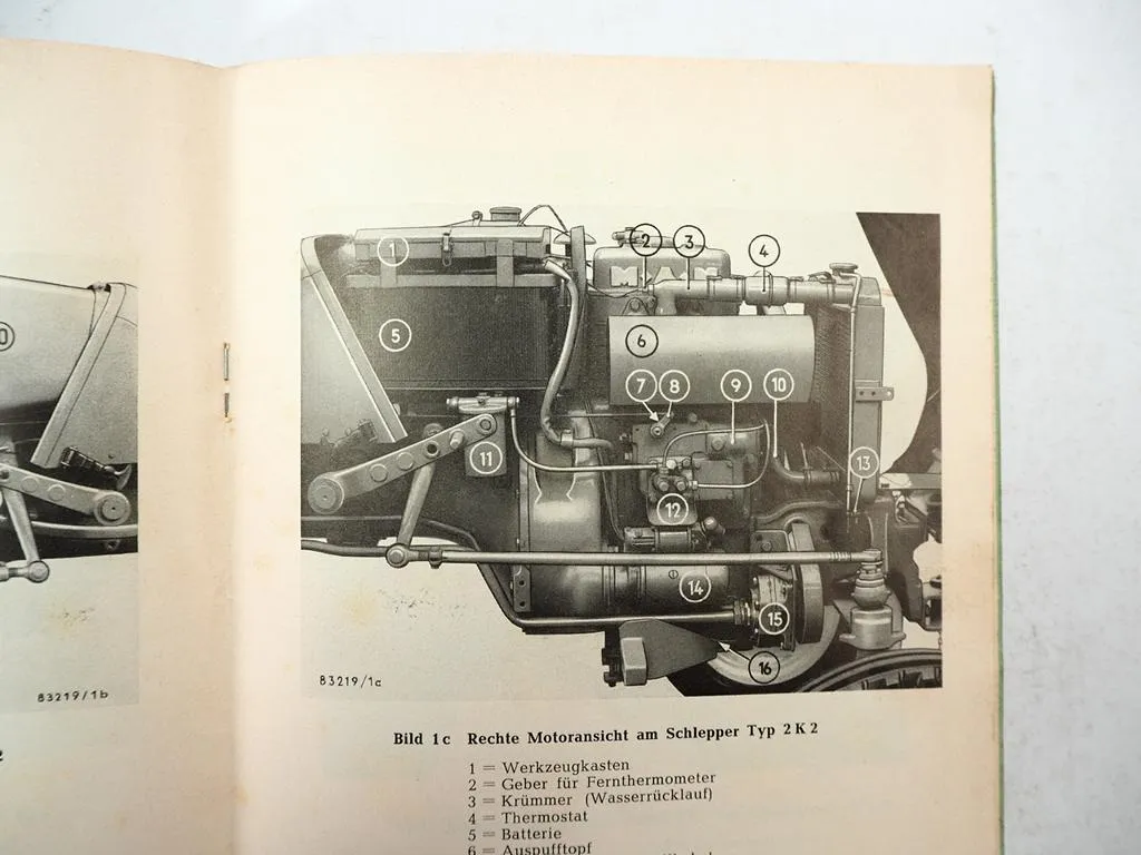 MAN 2K2 Schlepper Betriebsanleitung Bedienungsanleitung Ergänzung ca. 1960