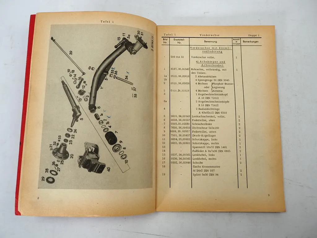 MAN 2K2 Schlepper Fahrgestell Ersatzteilliste Ersatzteilkatalog ca. 1960