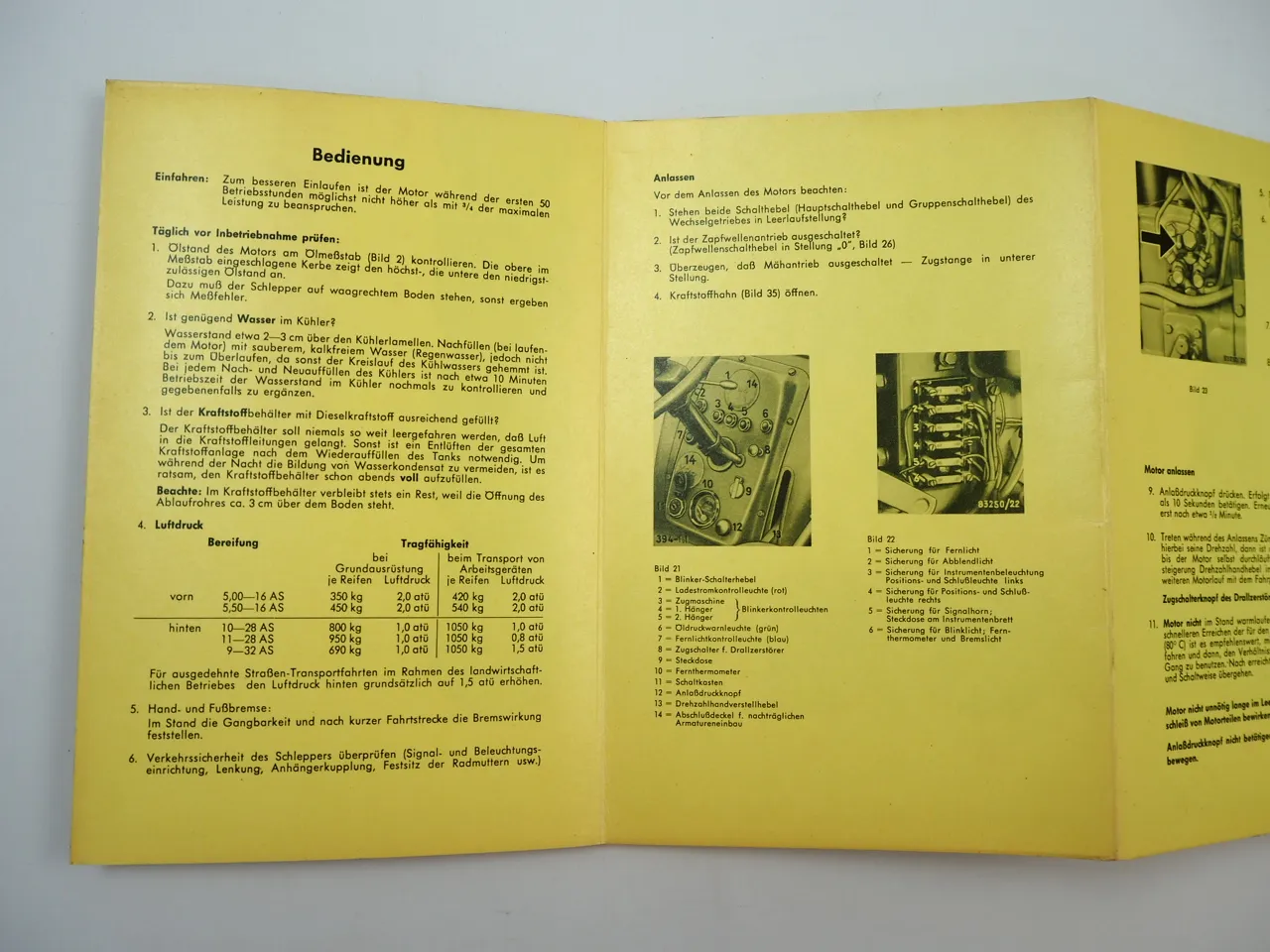 MAN 2N1 Traktor Bedienungsanleitung Kurzfassung Schmierplan 1961