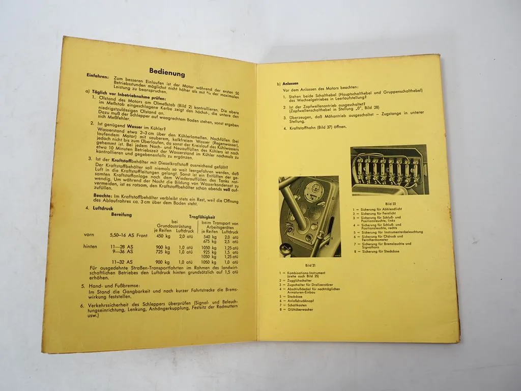 MAN 2P1 Schlepper Betriebsanleitung Schmierplan 1960
