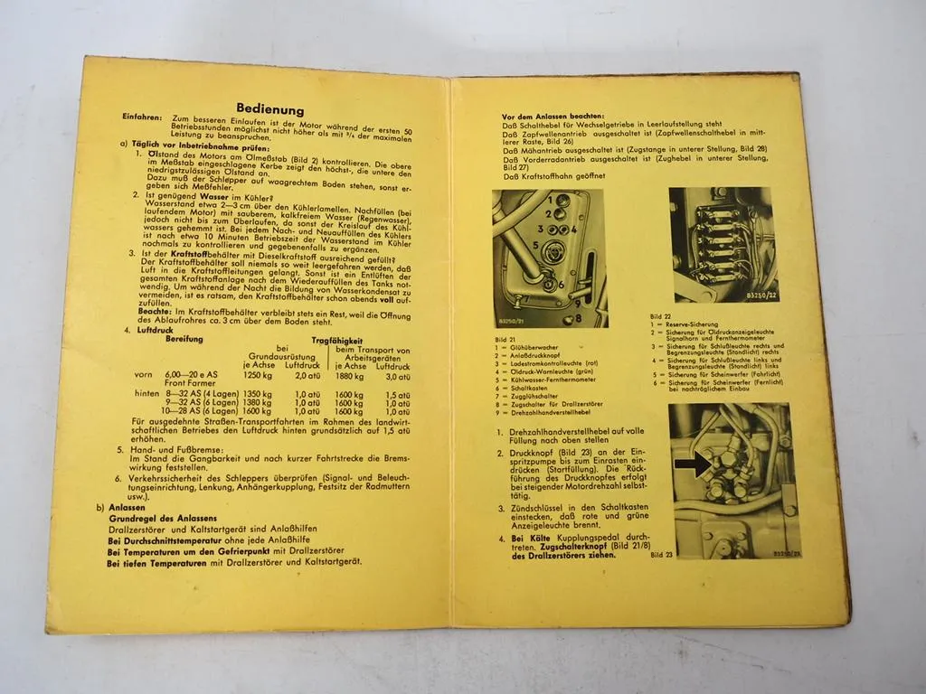 MAN 4L2 Schlepper Betriebsanleitung Schmierplan 1960