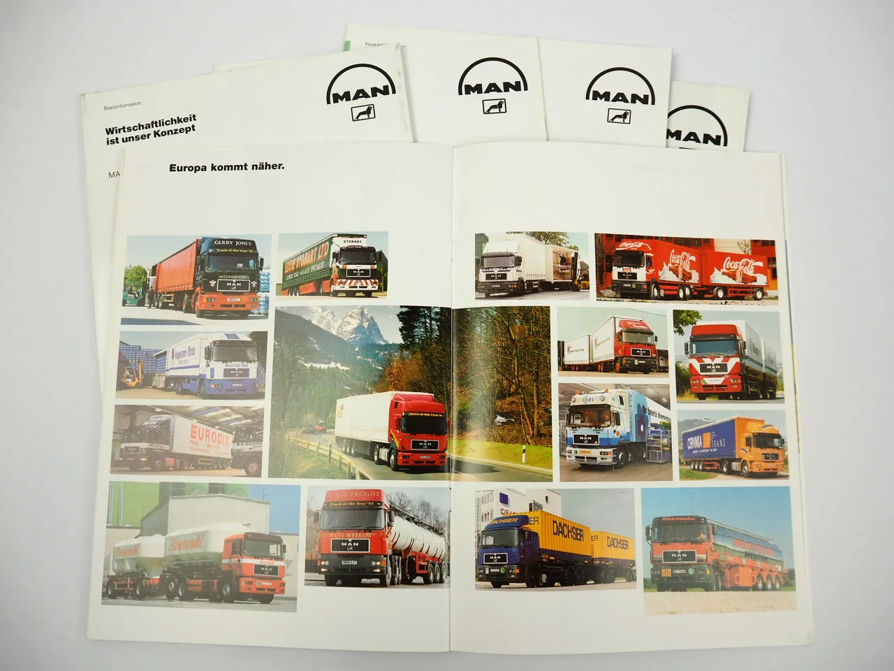 MAN L2000 M2000 F2000 LKW 6 bis 50t 5x Prospekt Lieferprogramm 1990er Jahre