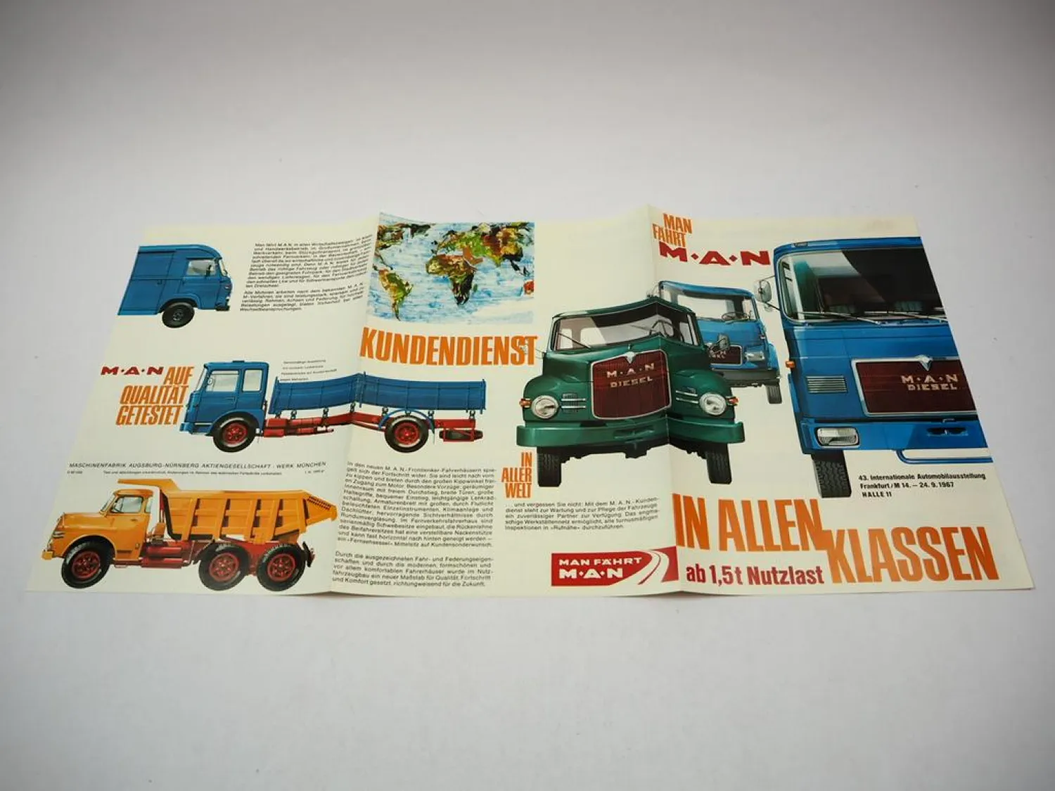 MAN LKW Dieselmotoren Prospekt Chronik Firmengeschichte ca. 1950/60er J.