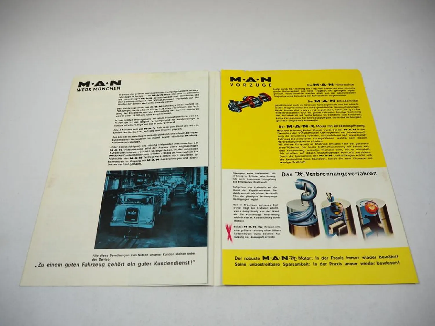 MAN LKW Kipper Müllwagen Prospekt Produktprogramm ca. 1950er Jahre
