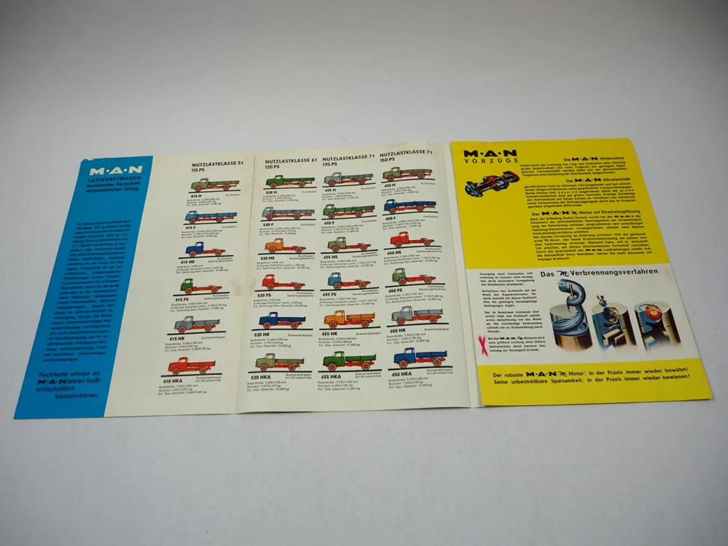 MAN LKW Kipper Müllwagen Prospekt Produktprogramm ca. 1950er Jahre
