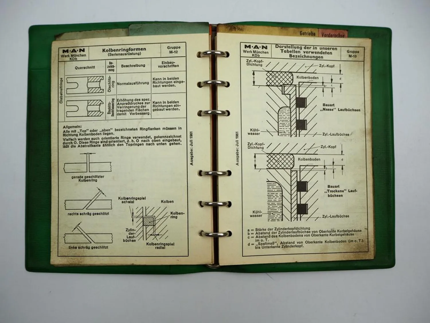 MAN Schleppertechnik Werkstatthandbuch Datenbuch Einstellwerte Drehmomente 1961