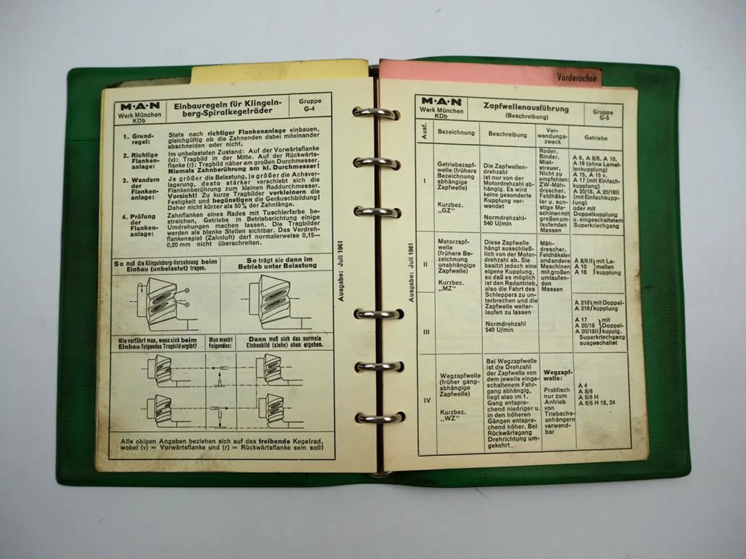 MAN Schleppertechnik Werkstatthandbuch Datenbuch Einstellwerte Drehmomente 1961