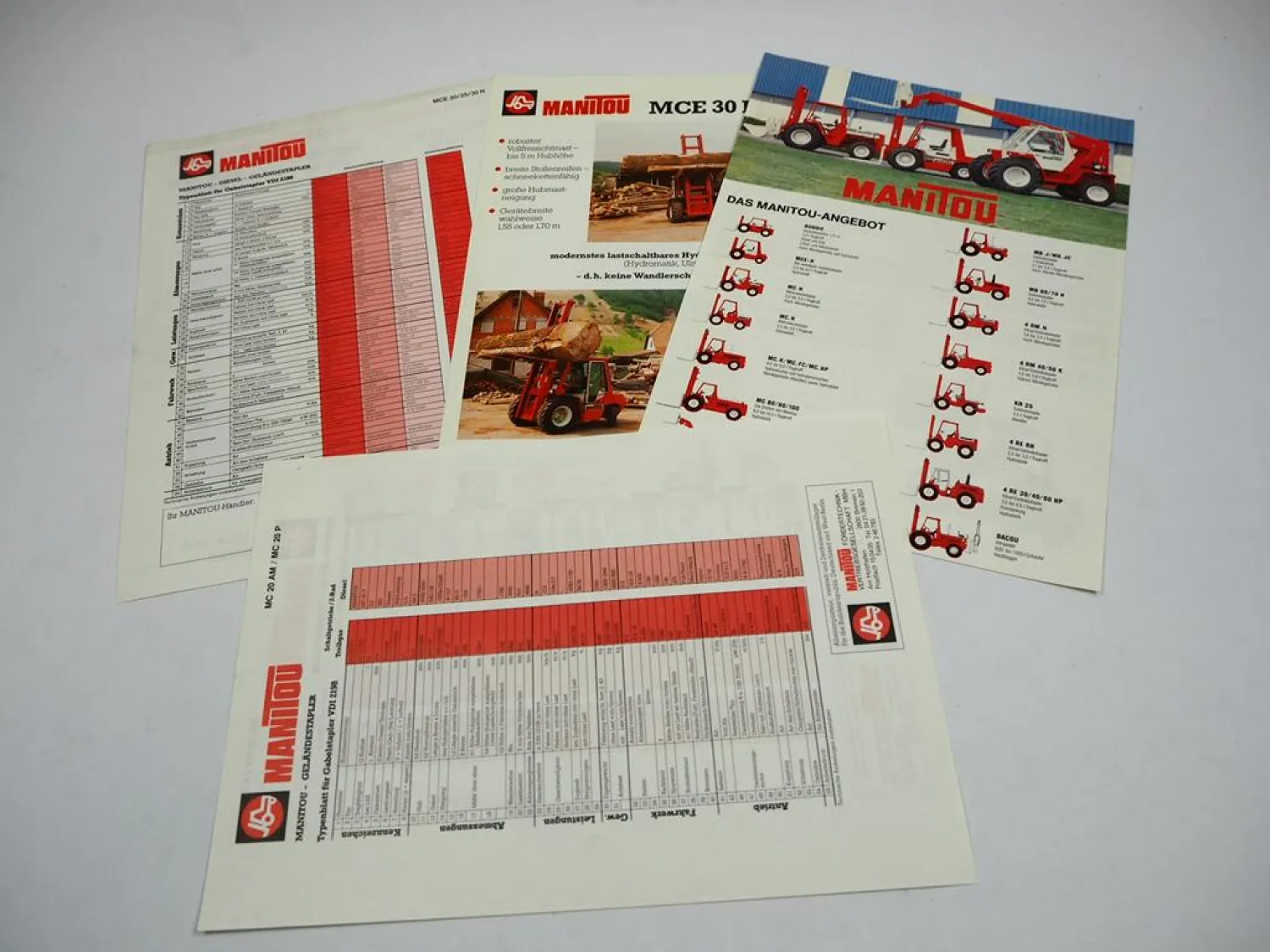 Manitou MC 20 AM P MCE 20 25 30 H Stapler Prospekt Techn. Daten Typenblatt 1984