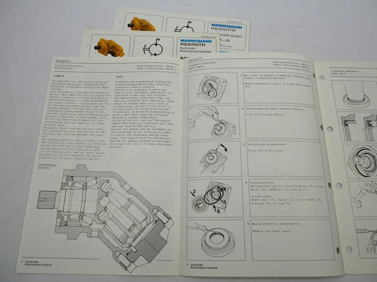 Mannesmann Rexroth A2F Konstantmotor Werkstatthandbuch 1989