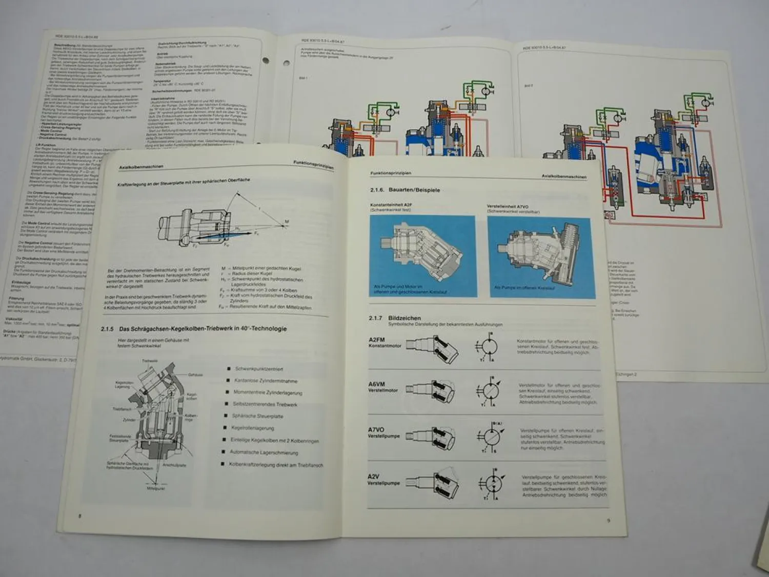 Mannesmann Rexroth A8VO/ER 60 Verstelldoppelpumpe Werkstatthandbuch Prospekt
