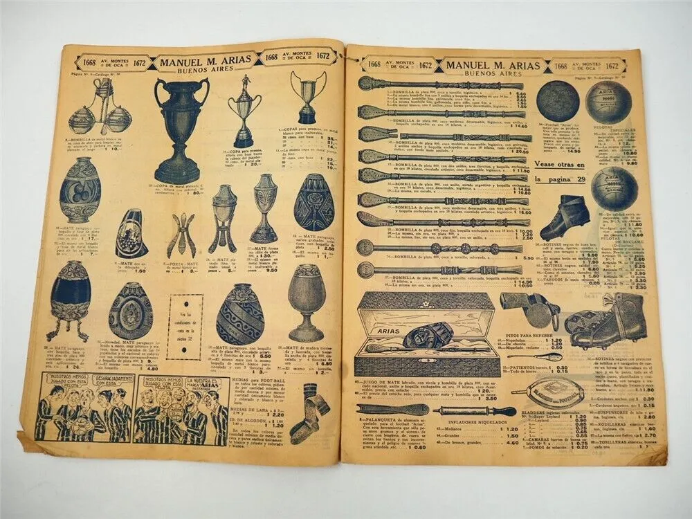 Manuel Arias Buenos Aires Argentinien Sattlerei Waffen Katalog 1930