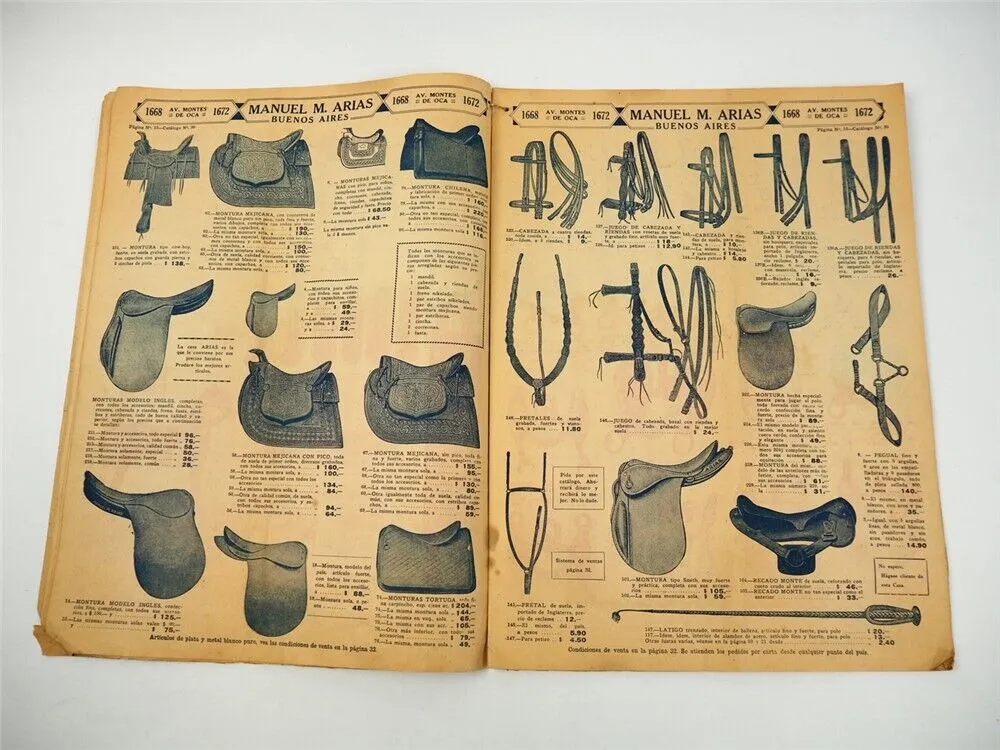 Manuel Arias Buenos Aires Argentinien Sattlerei Waffen Katalog 1930