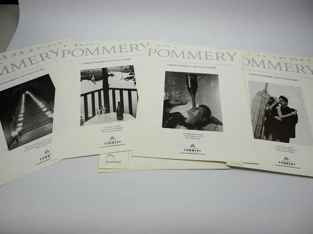 Mappe Champagne Pommery mit 20 Blättern nach Künstlerfotos 31 x 40 cm