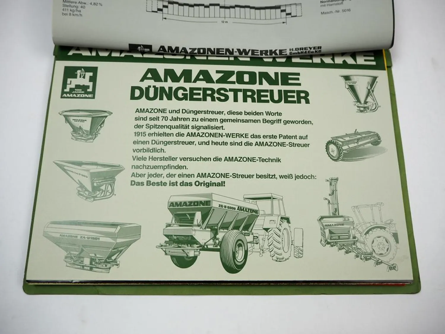 Mappe mit 44x Prospekt Amazone Anbaugeräte für Schlepper Unimog 1980er Jahre