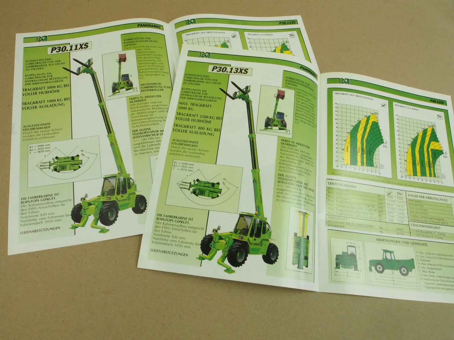 Mappe mit Prospekten Merlo Roto Panaoramic Telescopic Baufahrzeuge Stapler
