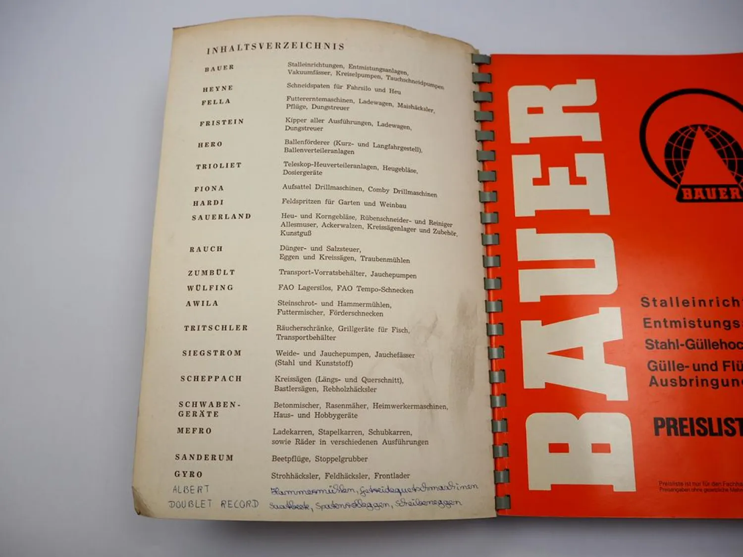 Mappe mit Prospekten Preislisten Landtechnik 1970er Jahre Fella Fristein Hardi