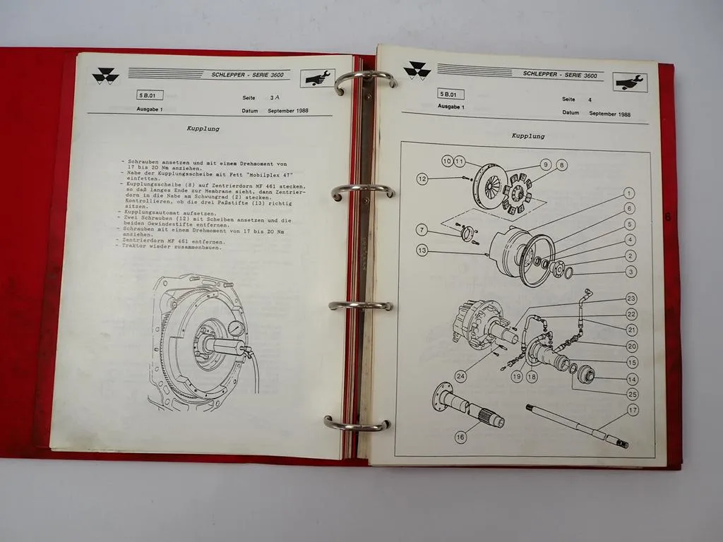 Massey Ferguson 3600er Baureihe Werkstatthandbuch Reparaturanleitung 1990