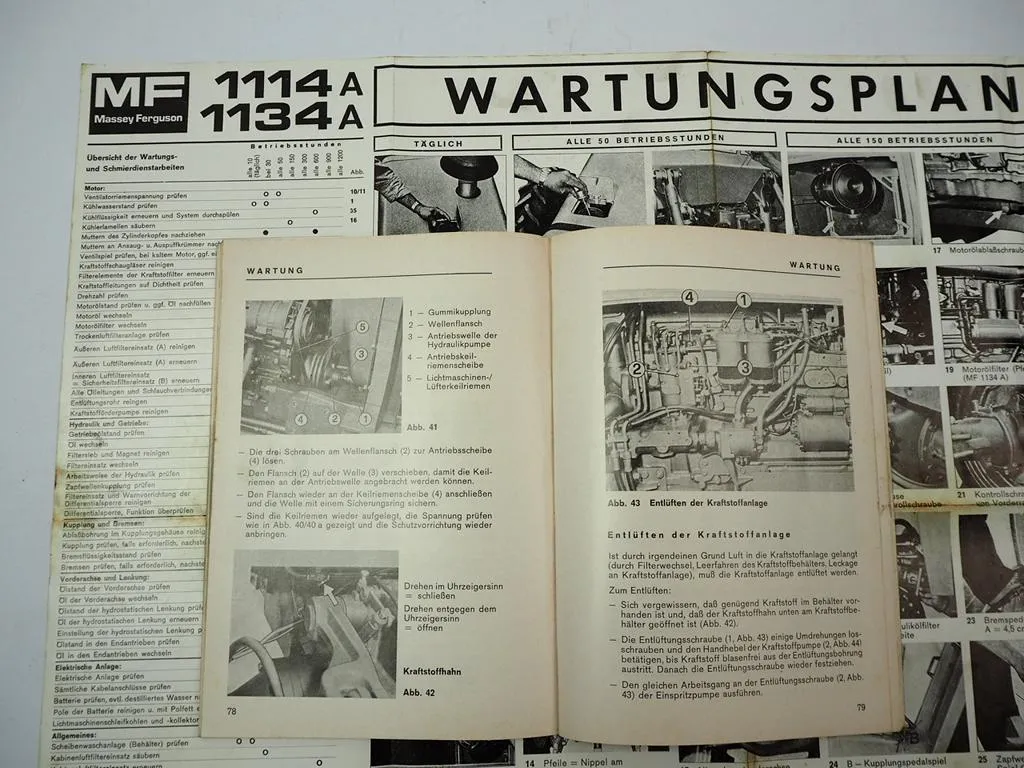 Massey Ferguson MF 1114 1134 A Schlepper Betriebsanleitung Bedienungsanleitung