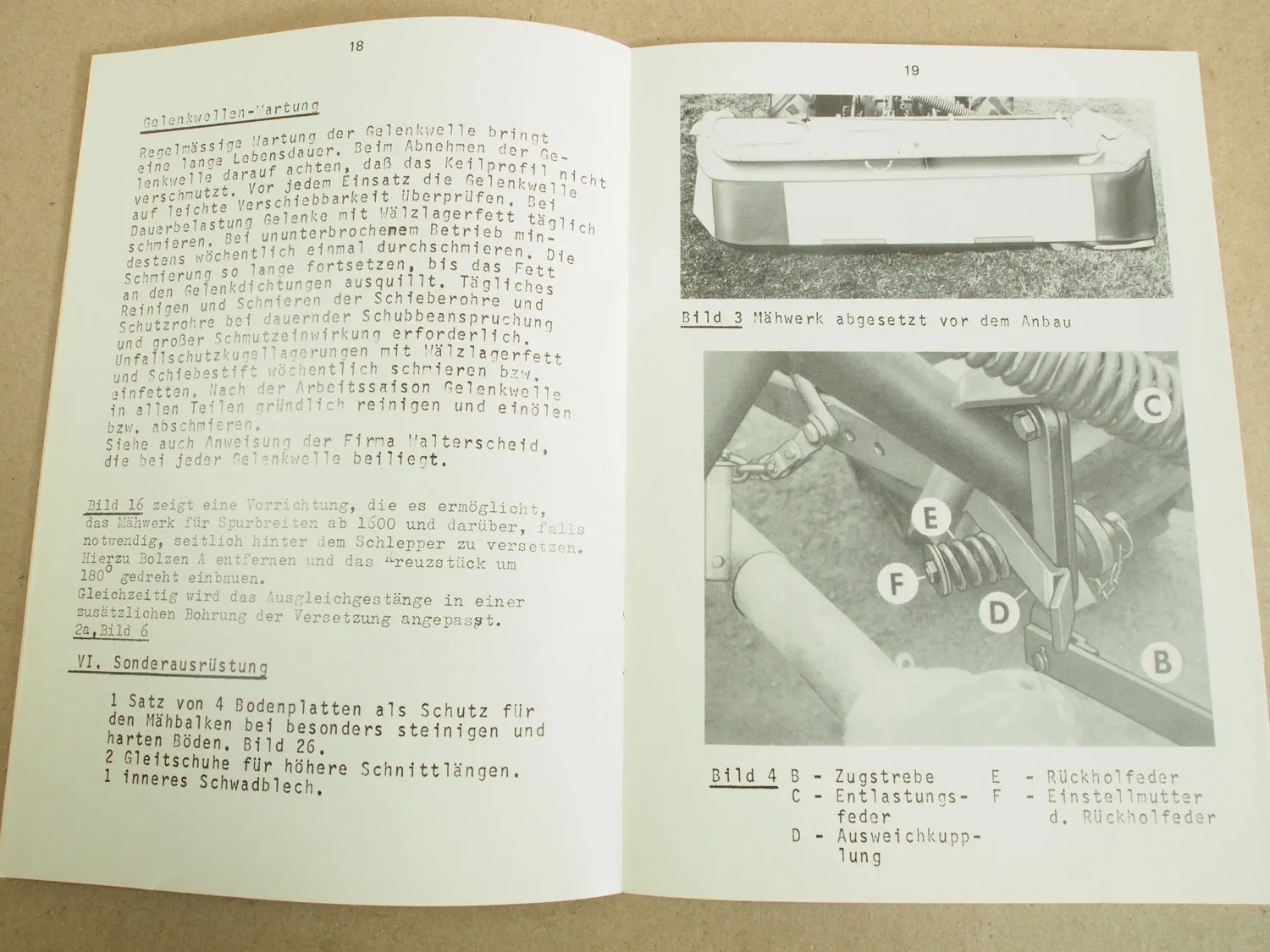 Massey Ferguson MF 135 148 152 165 177 178 Bedienungsanleitung für Mähwerk MF 52