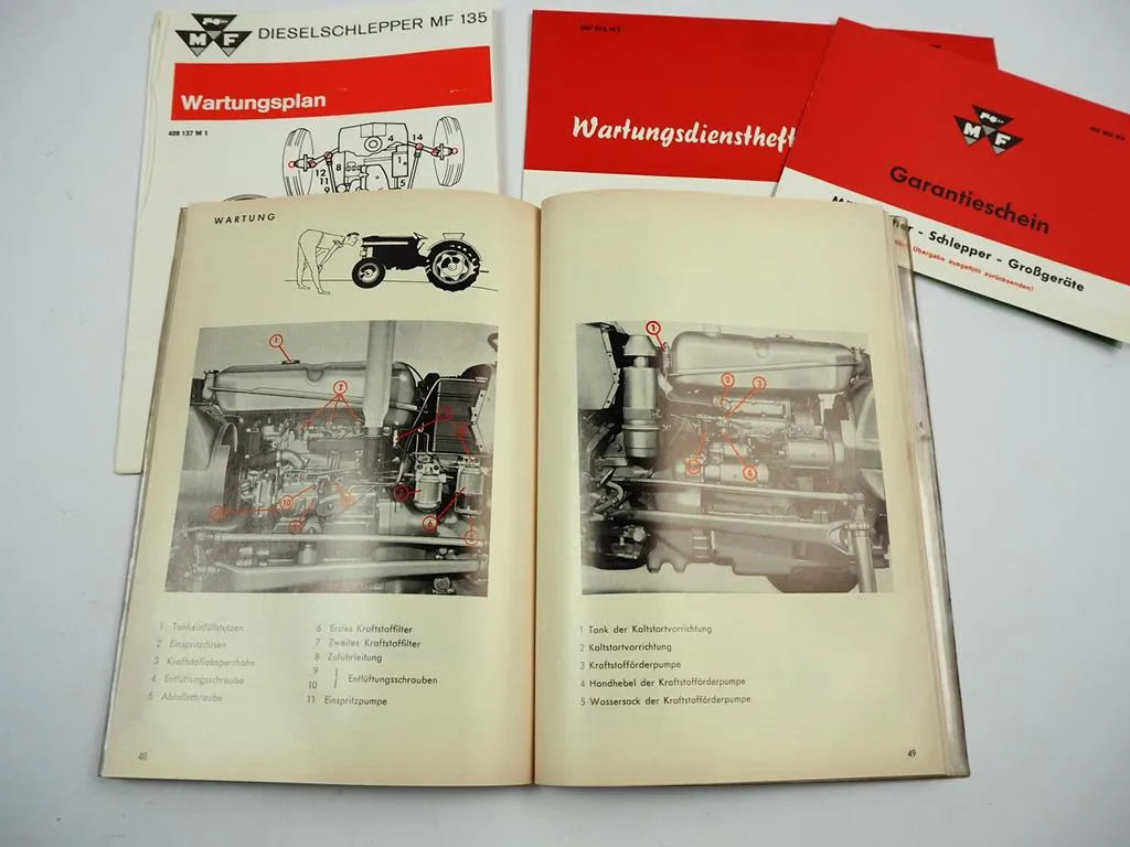 Massey Ferguson MF 135 Betriebsanleitung Bedienungsanleitung Wartung 8/1966