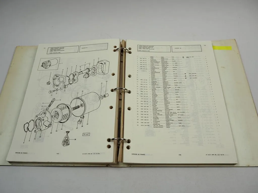 Massey Ferguson MF 168 MK III Traktor Tracteur Ersatzteilliste Parts List 1976/79