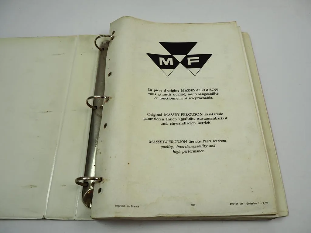 Massey Ferguson MF 186 Mähdrescher Ersatzteilliste Parts List 1975