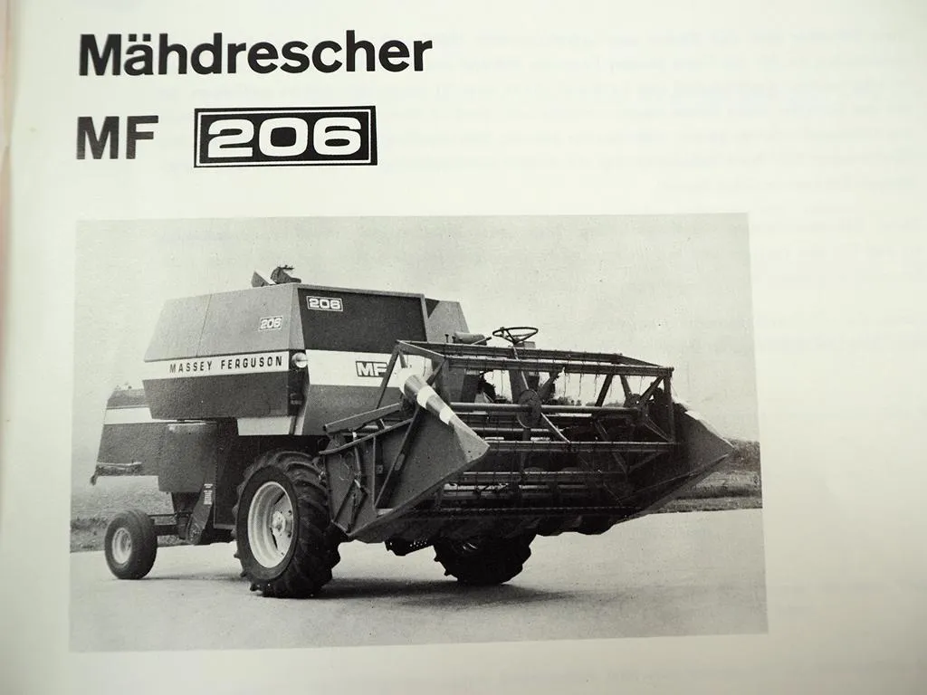 Massey Ferguson MF 206 Mähdrescher Betriebsanleitung 1975
