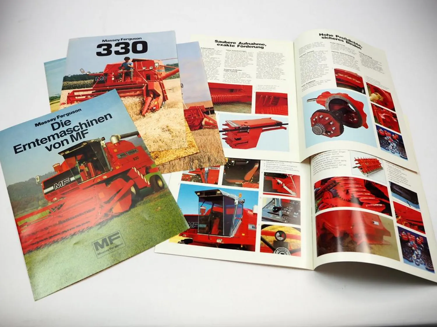 Massey Ferguson MF 220 224 228 330 430 560 810 - 845 Erntemaschinen 6x Prospekt
