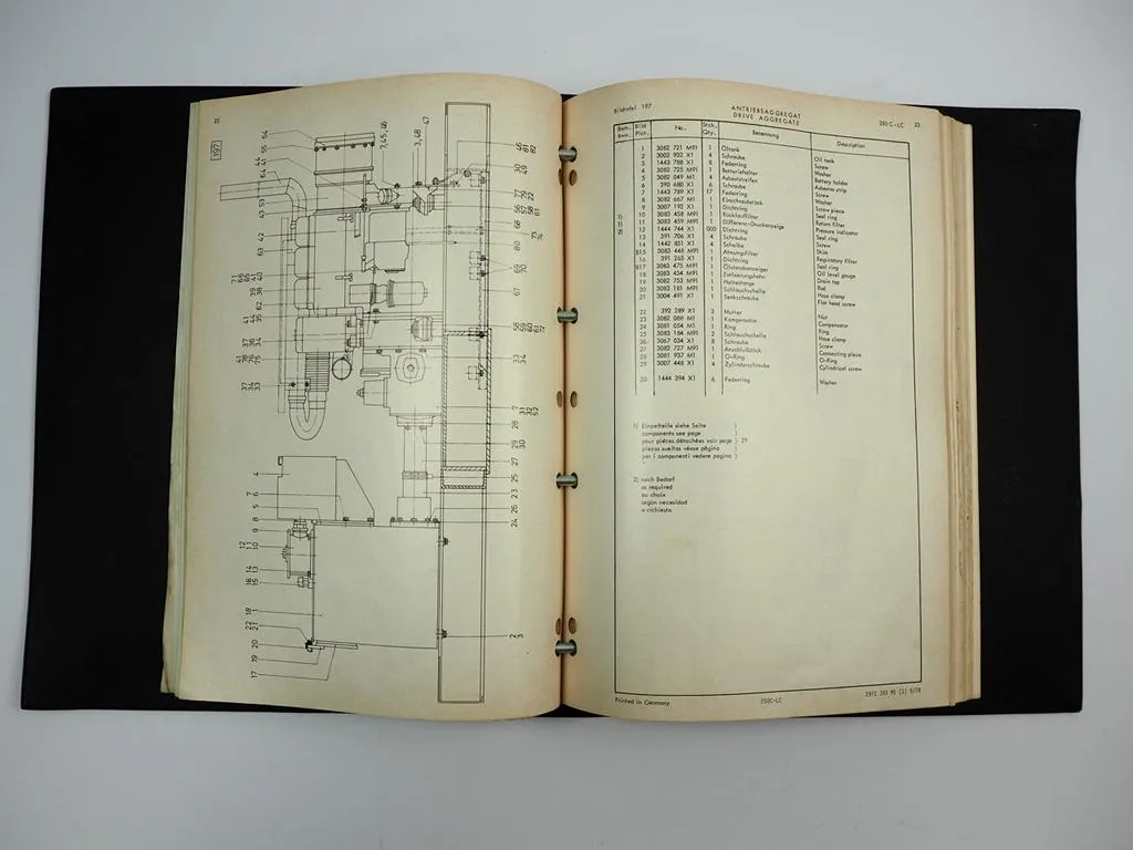 Massey Ferguson MF 250 C CL Hanomag Bagger Betriebsanleitung Ersatzteilliste 1978