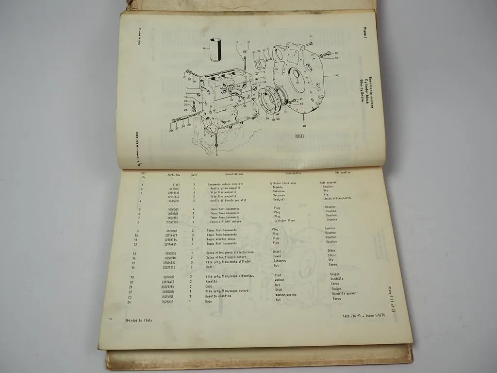 Massey Ferguson MF 254 Traktor Parts List Catalogue Pieces de Rechange 1978