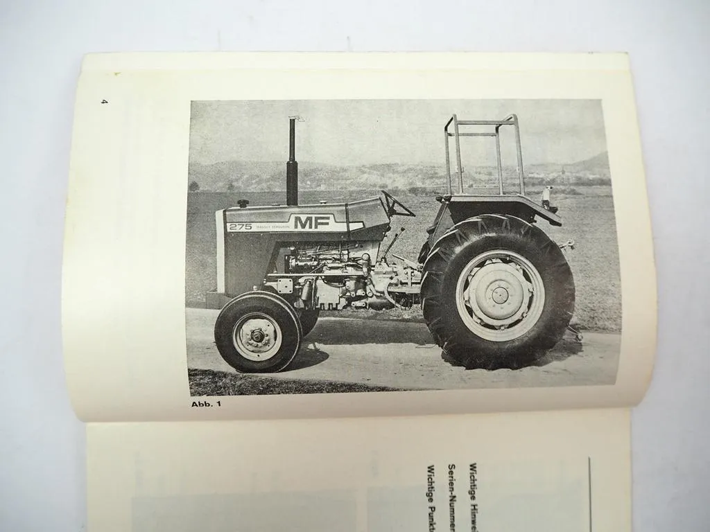 Massey Ferguson MF 275 MP 8G A Schlepper Betriebsanleitung Bedienung 1977