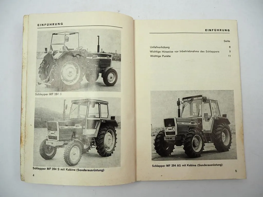 Massey Ferguson MF 284 294 S AS Schlepper Betriebsanleitung Bedienung 1982