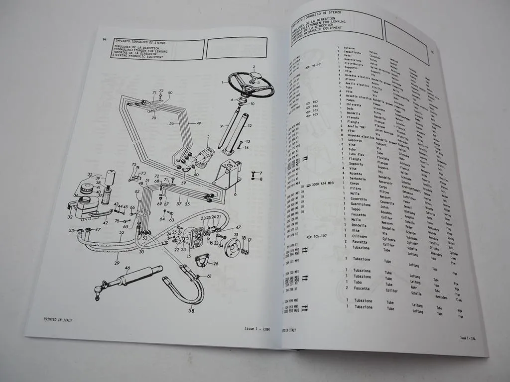 Massey Ferguson MF 293 Traktor Ersatzteilliste Parts Book Pieces de Rechange 1985