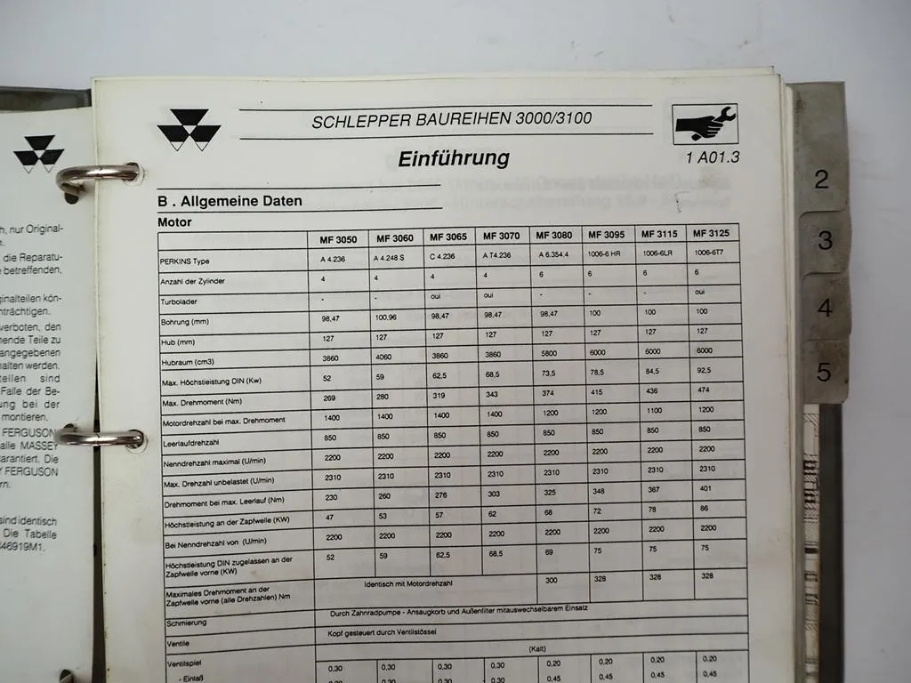 Massey Ferguson MF 3000 3100 Werkstatthandbuch Reparaturanleitung 1992/94