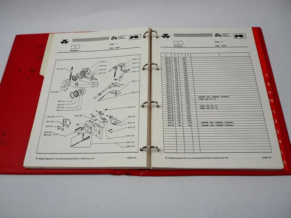 Massey Ferguson MF 3050 3090 3095 Richtzeiten Werkstattbuch 1987