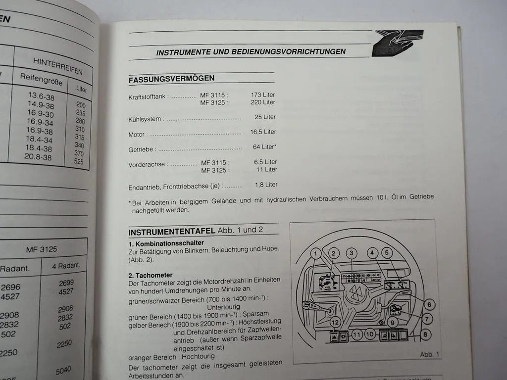 Massey Ferguson MF 3115 3125 Schlepper Betriebsanleitung Bedienungsanleitung