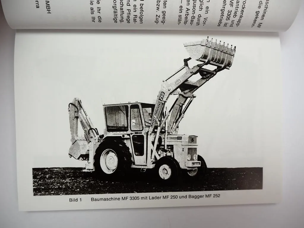 Massey Ferguson MF 3303/5 Betriebsanleitung Bedienunganleitung mit MF250/252