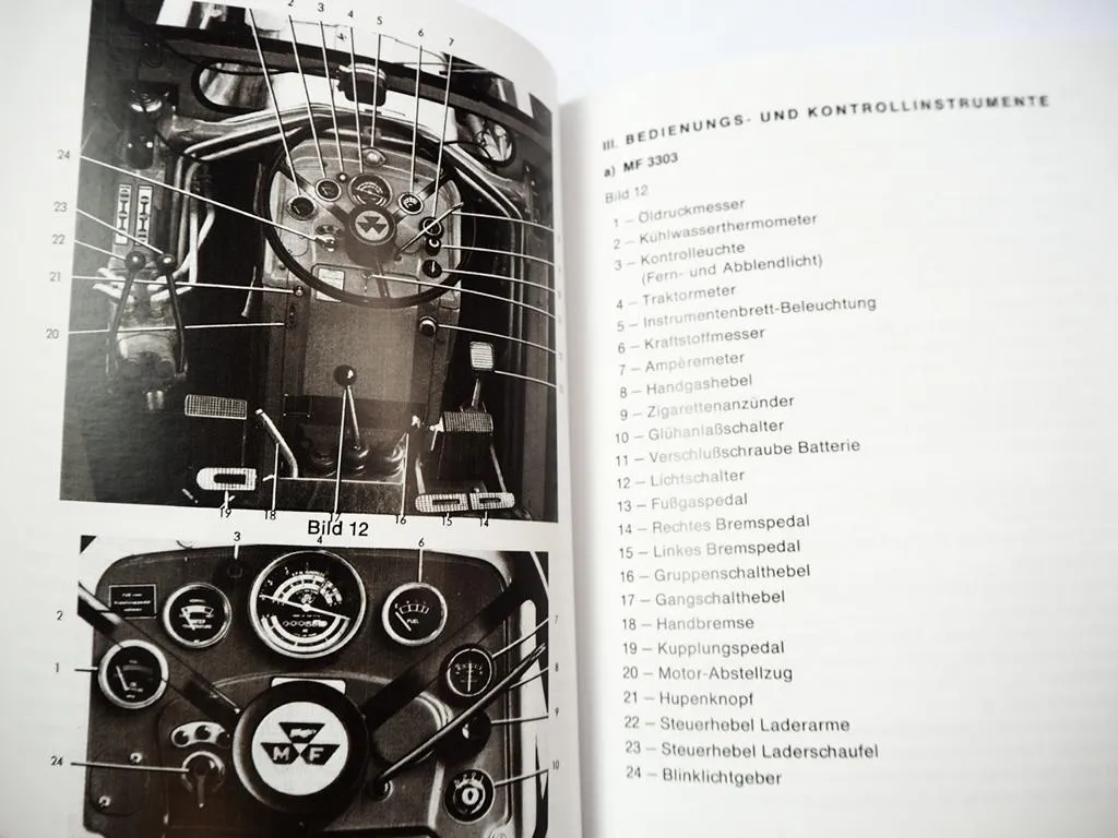 Massey Ferguson MF 3303/5 Betriebsanleitung Bedienunganleitung mit MF250/252