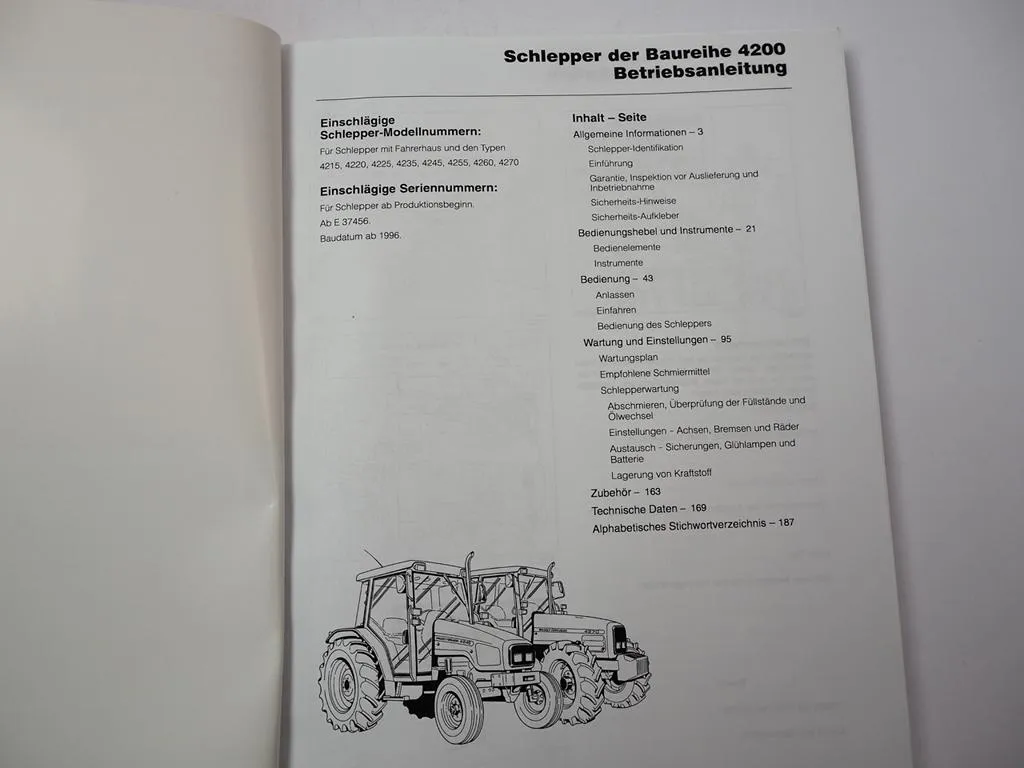 Massey Ferguson MF 4215 4220 4225 4235 4245 4255 4260 4270 Betriebsanleitung