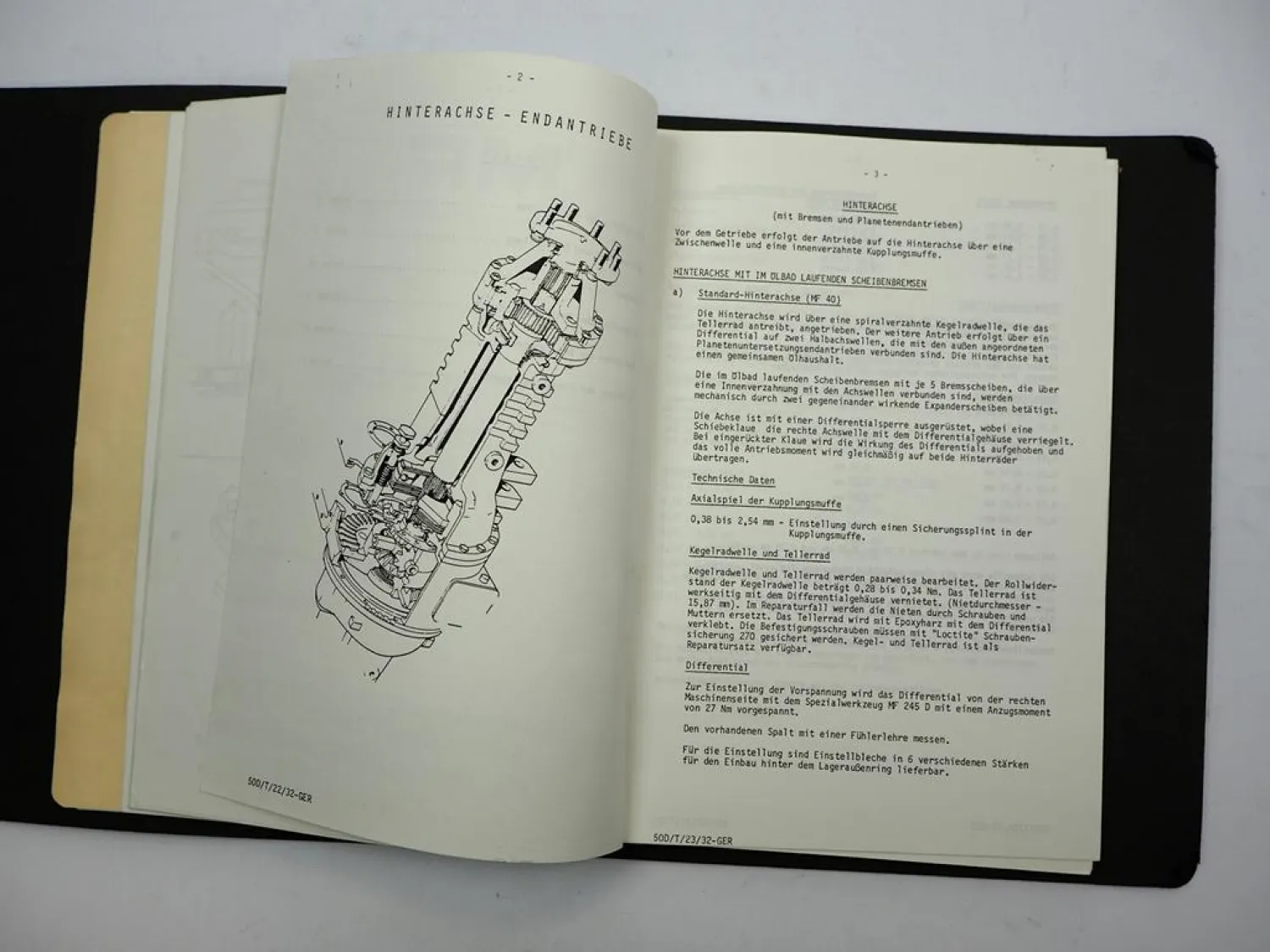 Massey Ferguson MF 50 50H + Allrad Baggerlader Schulungshandbuch & Prospekt
