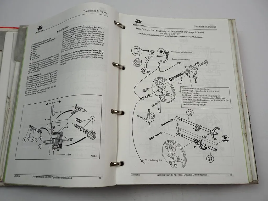 Massey Ferguson MF 6200 8200 Elektrik Hydraulik Service Training Schulung 2003